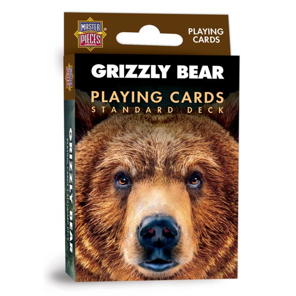 MasterPieces Grizzly Bear Playing Cards - 54 Card Deck for Adults with Exclusive Grizzly Bear Designs