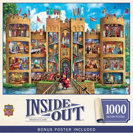 MasterPieces Inside Out Medieval Castle 1000 Piece Jigsaw Puzzle for Adults and History Lovers
