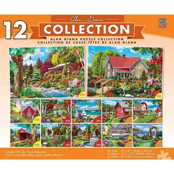 MasterPieces - Jigsaw Puzzle 12-Pack Bundle Set, Folk Art by Artist Alan Giana, Family Fun for Adults and Kids
