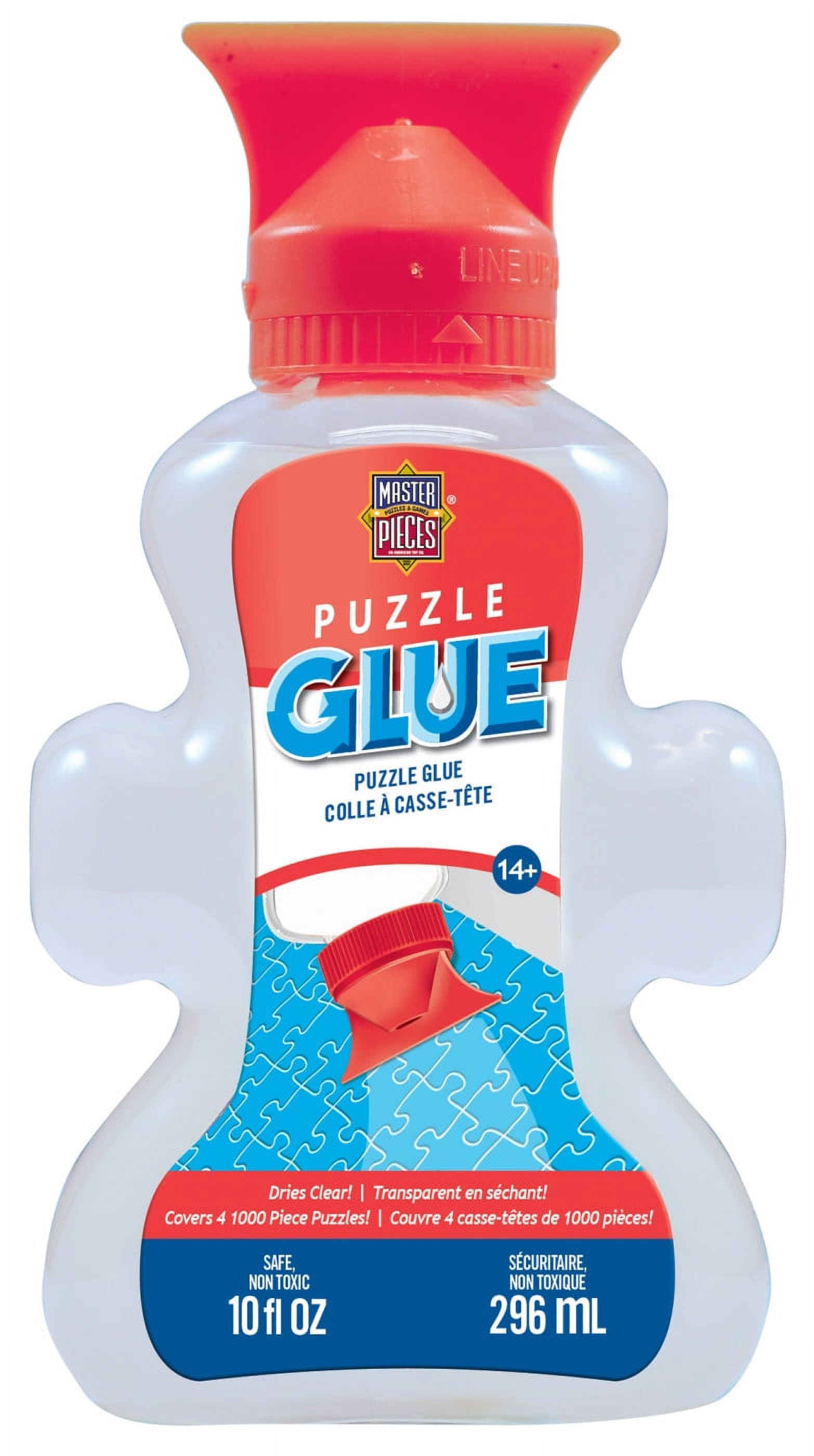 MasterPieces - Jigsaw Puzzle Glue Bottle with Swivel Spreader Cap, 10oz -  Clear