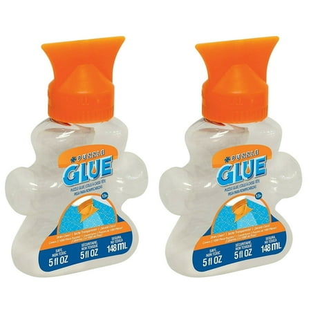 MasterPieces - Jigsaw Puzzle Glue and Wide Plastic Spreader, 5 oz - 2 Pack - Clear