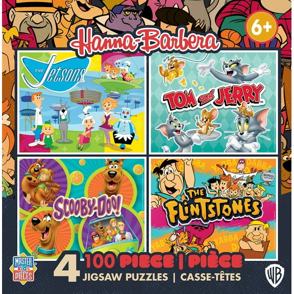MasterPieces Kids Puzzle Bundle - Hanna Barbera 4-Pack 100 Piece Puzzles