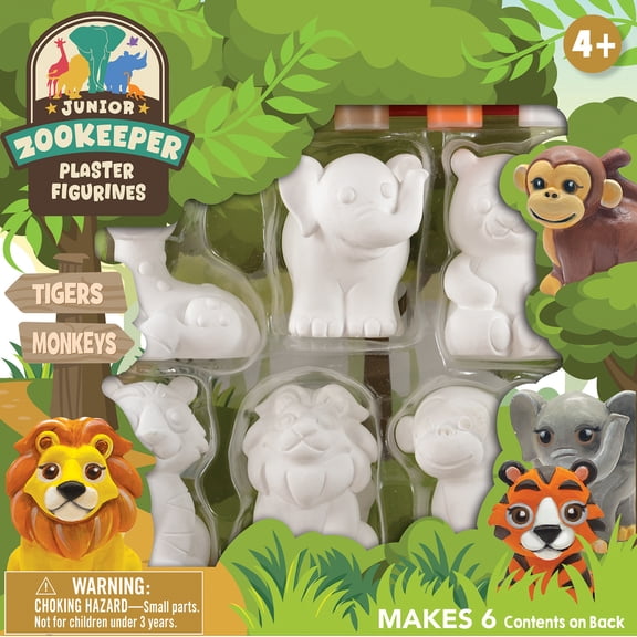 MasterPieces - Jr Zookeeper - Plaster Camping Figurine Paint Set for Children