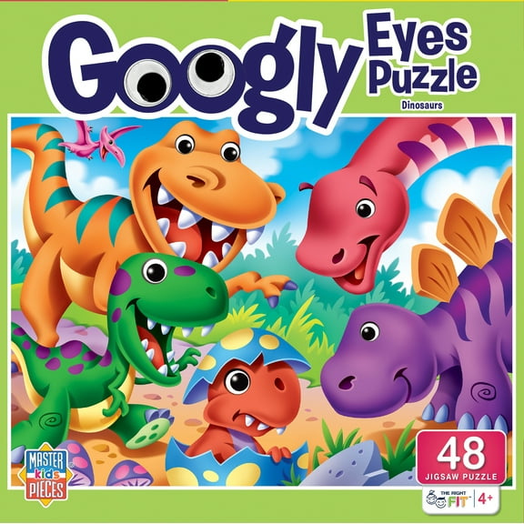 MasterPieces Kids Dinosaur Jigsaw Puzzle - Dinos Googly Eyes 48 Pieces