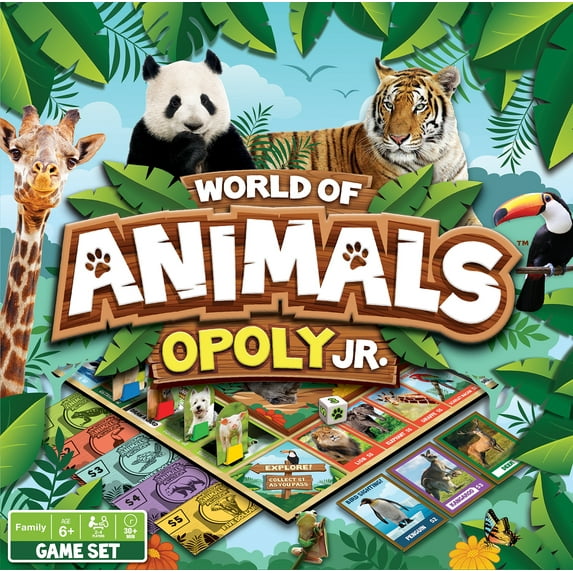 MasterPieces Kids & Family Board Games - World of Animals Opoly Jr.