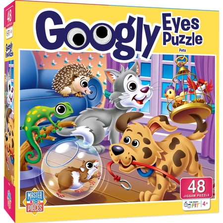 MasterPieces Pets Googly Eyes 48 Piece Jigsaw Puzzle - Fun Family Game 4+ Years