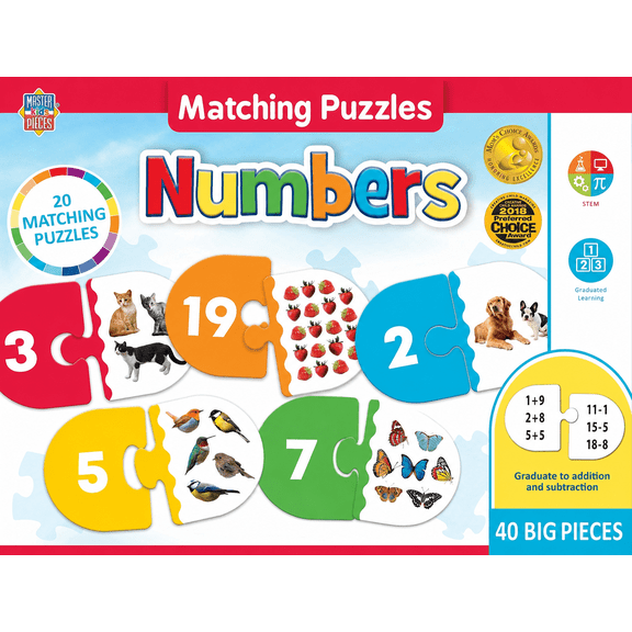 MasterPieces Games - Educational Numbers Matching Puzzle Matching Game