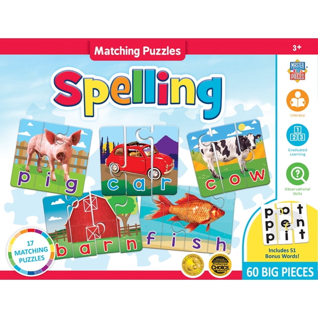 MasterPieces Kids Games - Educational Spelling Matching Game - Walmart.com