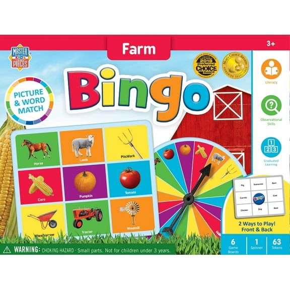 MasterPieces Kids Games - Farm Bingo Game for Kids