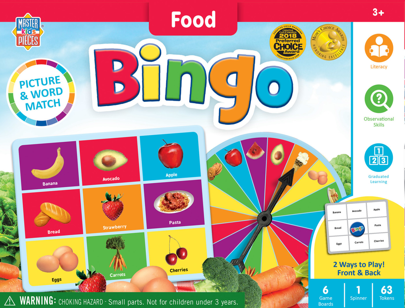 MasterPieces Kids Games Food Bingo Game