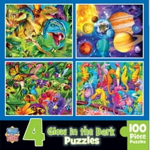 MasterPieces Kids Jigsaw Puzzle Set - Blue Glow 4-Pack 100 Pieces