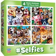MasterPieces Puzzle Set - Selfies 4-Pack 100 Piece Jigsaw Puzzles