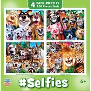 MasterPieces Puzzle Set - Selfies 4-Pack 100 Piece Jigsaw Puzzles