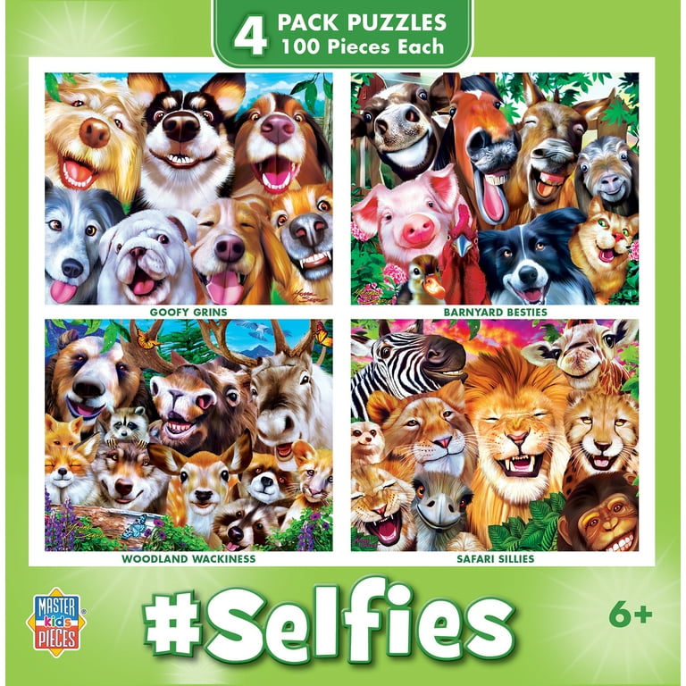 孤独　4枚セット MasterPieces Kids Multipack Puzzle Set - Selfies 4-Pack 100 Piece
