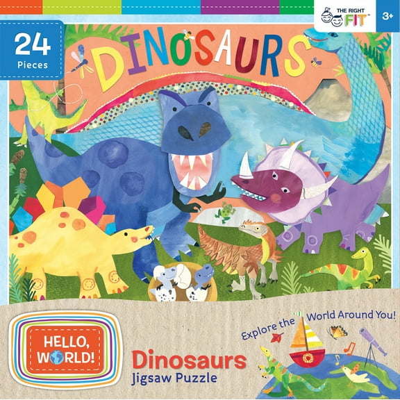 MasterPieces Kids and Family Jigsaw Puzzle - Dinosaurs Right Fit 24, Pieces
