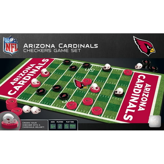 MasterPieces - NFL Checkers, Officially Licensed Arizona Cardinals Football Board Game for 2 Players, Family Fun for Kids & Adults