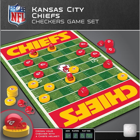 MasterPieces Officially licensed NFL Kansas City Chiefs Checkers Board Game for Families and Kids ages 6 and Up