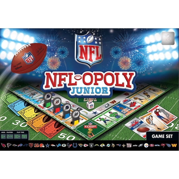 MasterPieces – NFL-Opoly Junior, Officially Licensed Football Board Game, Collector’s Edition for Families and Ages 6 and Up, 2-4 Players