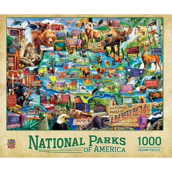 MasterPieces National Parks - National Parks 1000 Piece Adult Jigsaw Puzzle 19.25" by 26.75"