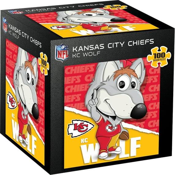 MasterPieces Officially Licensed KC Wolf - Kansas City Chiefs Mascot 100 Piece Jigsaw Puzzle