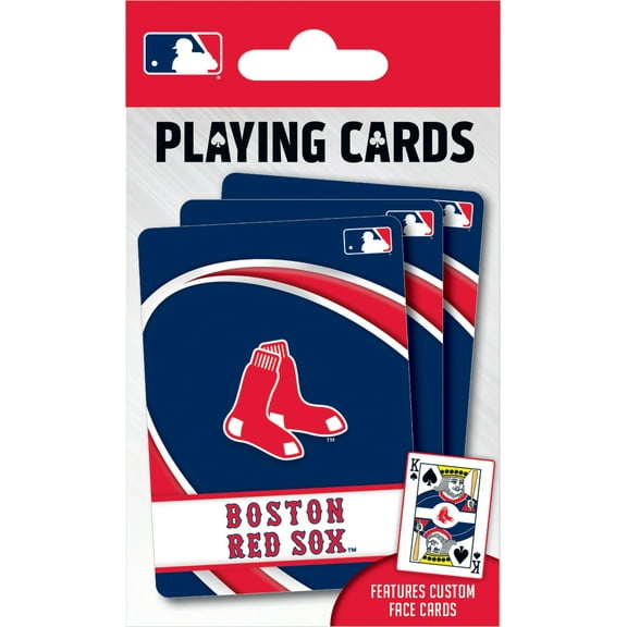 MasterPieces Officially Licensed MLB Boston Red Sox Playing Cards - 54 Card Deck for Adults