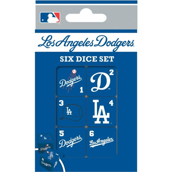 MasterPieces Officially Licensed MLB Los Angeles Dodgers - 6 Piece D6 Gaming Dice Set Ages 6 and Up