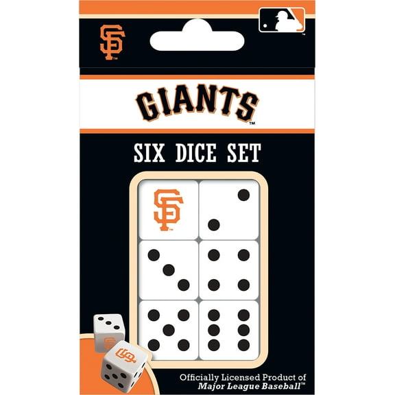 MasterPieces Officially Licensed MLB San Francisco Giants - 6 Piece D6 Gaming Dice Set Ages 6 and Up