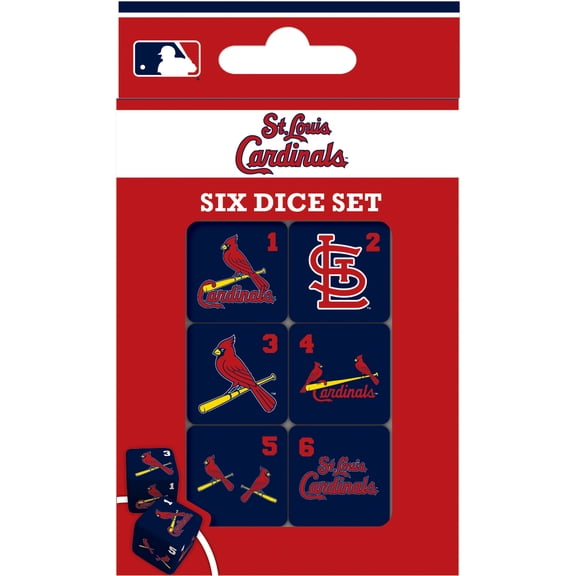 MasterPieces Officially Licensed MLB St. Louis Cardinals - 6 Piece D6 Gaming Dice Set Ages 6 and Up