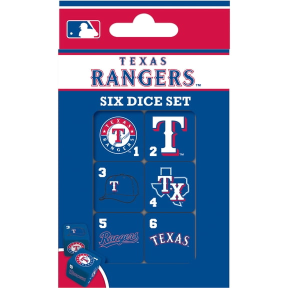 MasterPieces Officially Licensed MLB Texas Rangers - 6 Piece D6 Gaming Dice Set Ages 6 and Up
