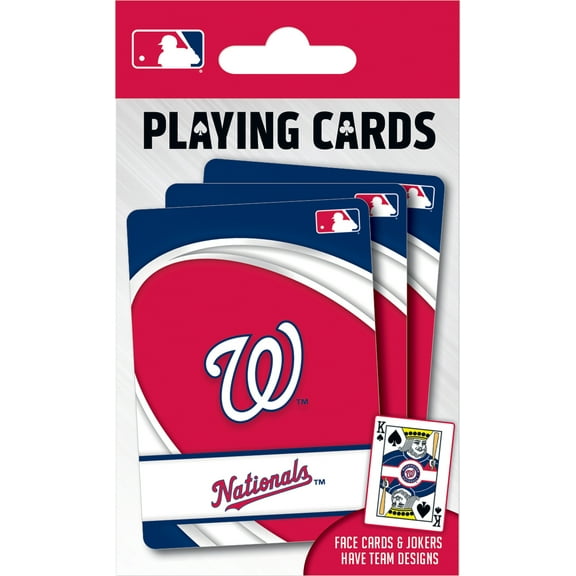 MasterPieces Officially Licensed MLB Washington Nationals Playing Cards - 54 Card Deck for Adults