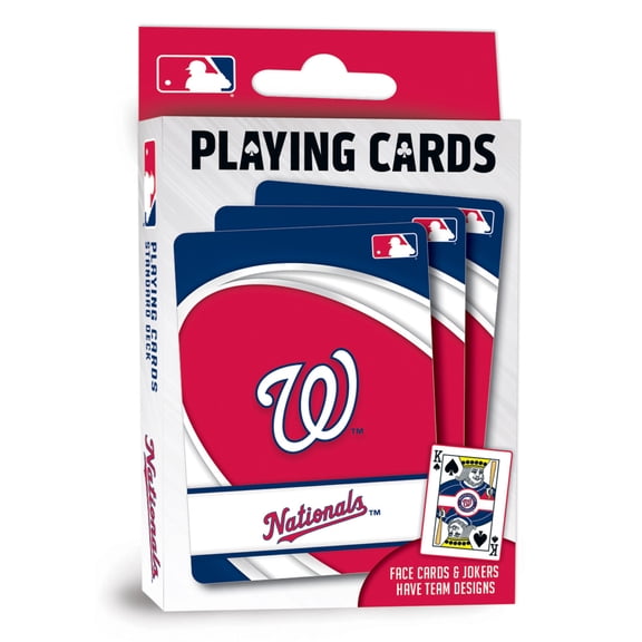 MasterPieces Officially Licensed MLB Washington Nationals Playing Cards - 54 Card Deck for Adults