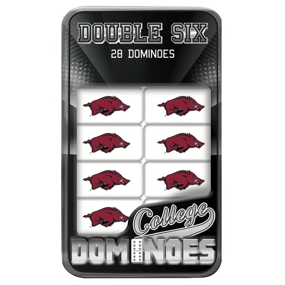 MasterPieces Officially Licensed NCAA Arkansas Razorbacks 28 Piece Dominoes Game for Adults