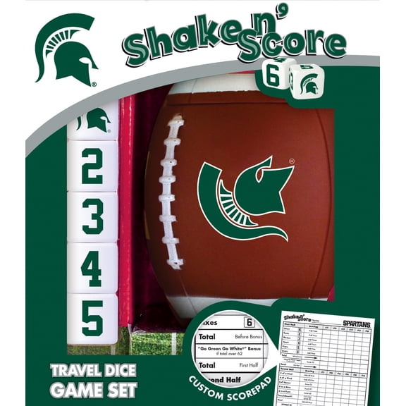 MasterPieces Officially Licensed NCAA Michigan State Spartans Shake N' Score Dice Game for Age 6 and Up