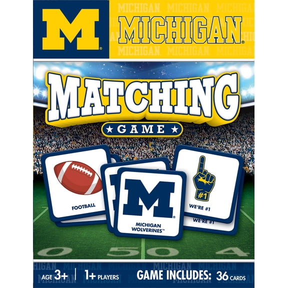 MasterPieces Officially Licensed NCAA Michigan Wolverines Matching Game for Kids and Families