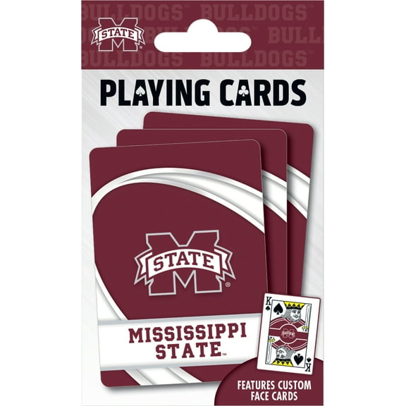 MasterPieces Officially Licensed NCAA Mississippi State Bulldogs Playing Cards - 54 Card Deck for Adults