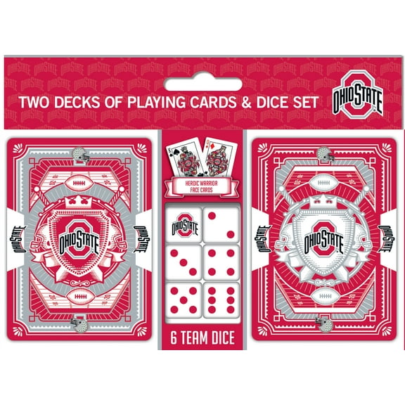 MasterPieces Officially Licensed NCAA Ohio State Buckeyes 2-Pack Playing cards & Dice set for Adults