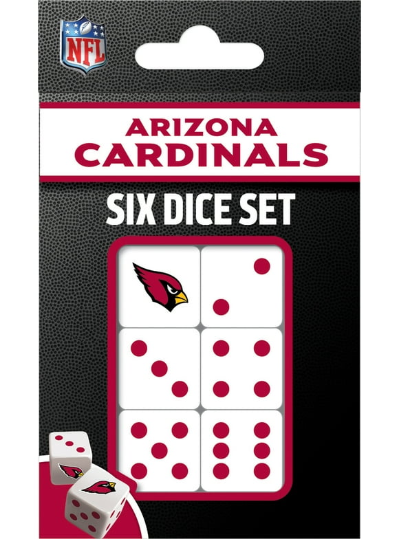 MasterPieces Officially Licensed NFL Arizona Cardinals - 6 Piece D6 Gaming Dice Set Ages 6 and Up