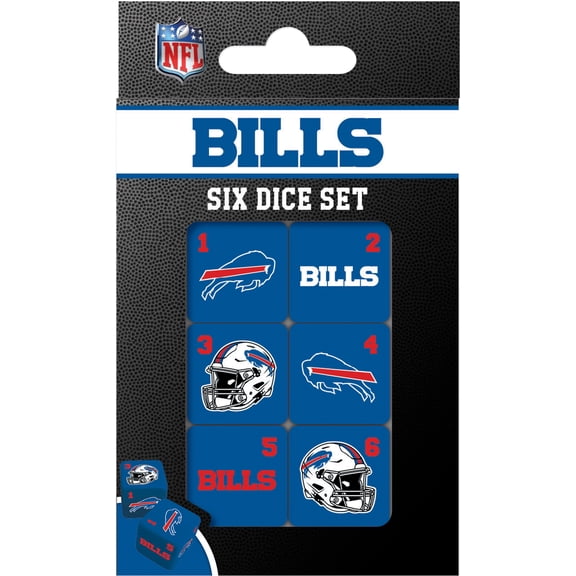 MasterPieces Officially Licensed NFL Buffalo Bills - 6 Piece D6 Gaming Dice Set Ages 6 and Up