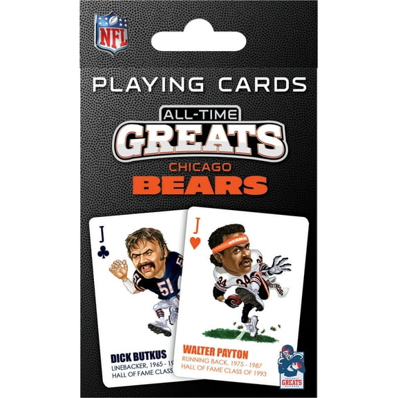 MasterPieces Officially Licensed NFL Chicago Bears All-Time Greats Playing Cards - 54 Card Deck