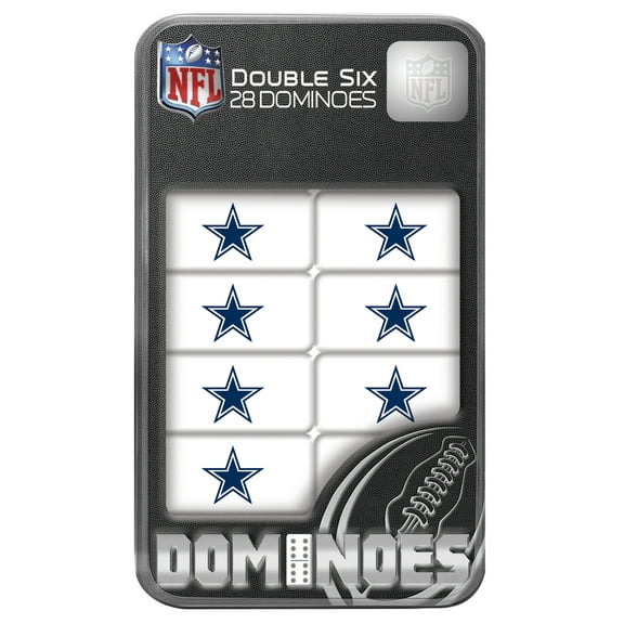 MasterPieces Officially Licensed NFL Dallas Cowboys 28 Piece Dominoes Game for Adults