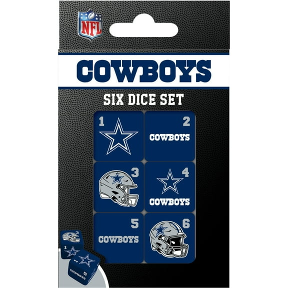 MasterPieces Officially Licensed NFL Dallas Cowboys - 6 Piece D6 Gaming Dice Set Ages 6 and Up