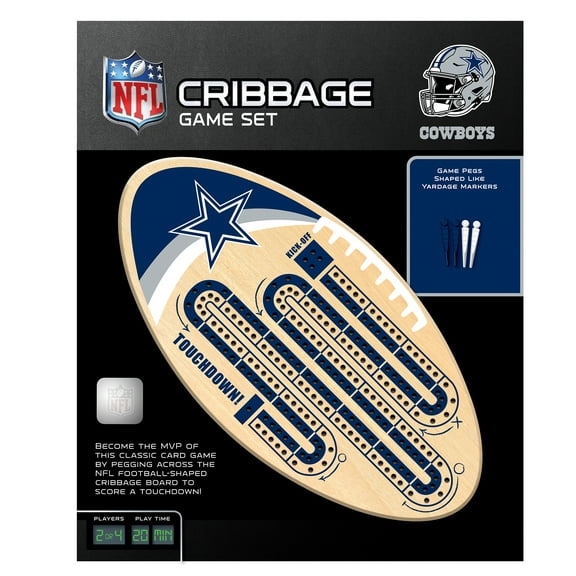MasterPieces Officially Licensed NFL Dallas Cowboys Wooden Cribbage Game for Adults