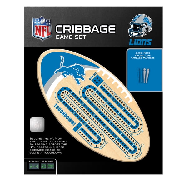 MasterPieces Officially Licensed NFL Detroit Lions Wooden Cribbage Game for Adults