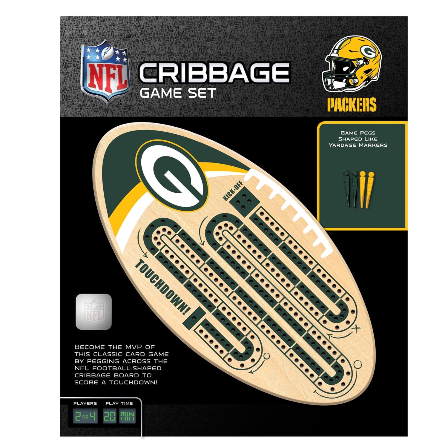MasterPieces NFL Seattle Seahawks Cribbage Board Game for Adults