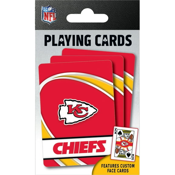 MasterPieces NFL Kansas City Chiefs Playing Cards - Officially Licensed 54 Card Deck for Adults