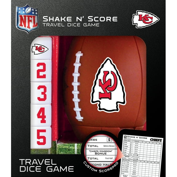 MasterPieces Officially Licensed NFL Kansas City Chiefs Shake N' Score Dice Game for Age 6 and Up