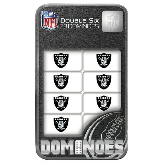 MasterPieces Officially Licensed NFL Las Vegas Raiders 28 Piece Dominoes Game for Adults