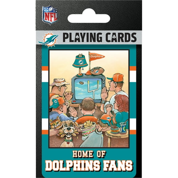 MasterPieces Officially Licensed NFL Miami Dolphins Fan Deck Playing Cards - 54 Card Deck