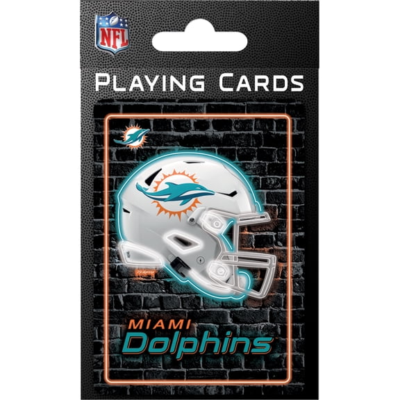 MasterPieces Officially Licensed NFL Miami Dolphins Playing Cards - 54 Card Deck for Adults