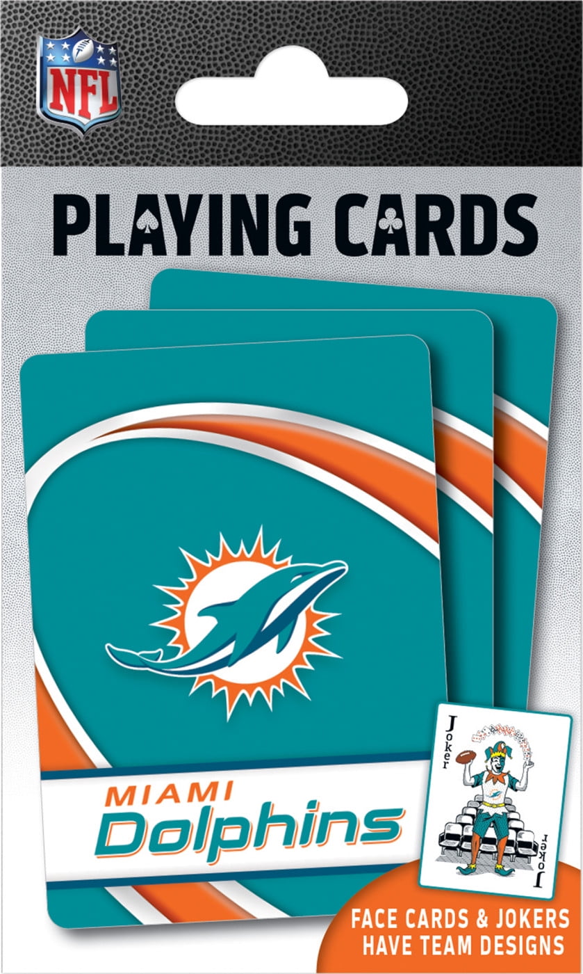 MasterPieces Officially Licensed NFL Miami Dolphins Playing Cards - 54 Card  Deck for Adults